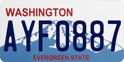 WA license plate AYF0887