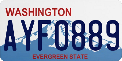 WA license plate AYF0889