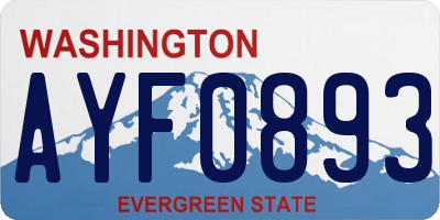 WA license plate AYF0893