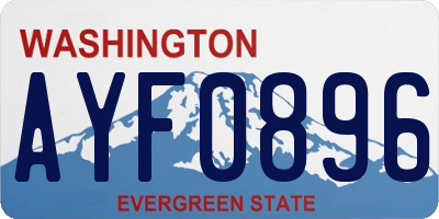 WA license plate AYF0896