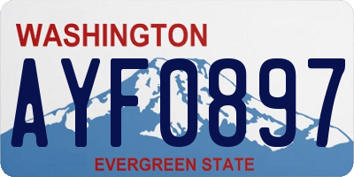WA license plate AYF0897