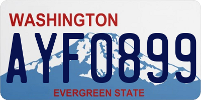 WA license plate AYF0899