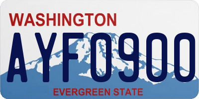 WA license plate AYF0900