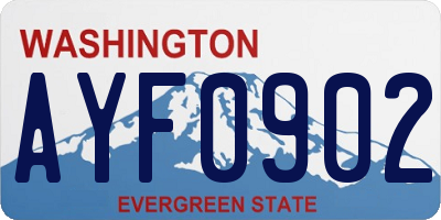 WA license plate AYF0902