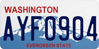 WA license plate AYF0904