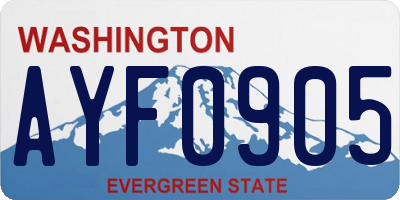 WA license plate AYF0905