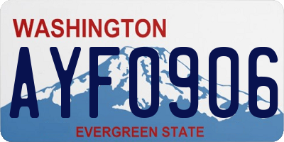 WA license plate AYF0906
