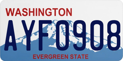 WA license plate AYF0908