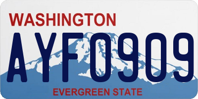 WA license plate AYF0909