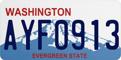 WA license plate AYF0913