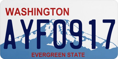 WA license plate AYF0917