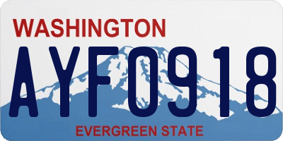 WA license plate AYF0918