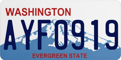 WA license plate AYF0919