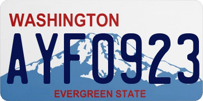 WA license plate AYF0923
