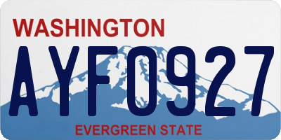 WA license plate AYF0927