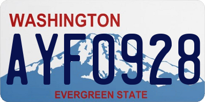 WA license plate AYF0928