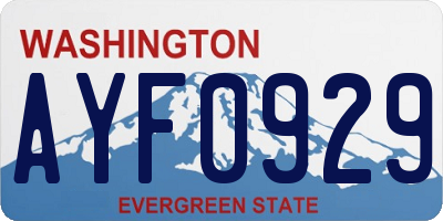 WA license plate AYF0929