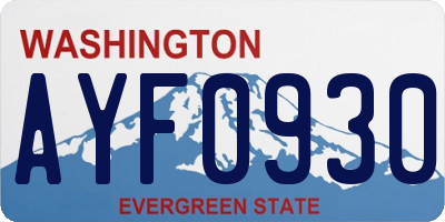 WA license plate AYF0930