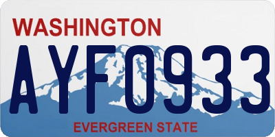 WA license plate AYF0933