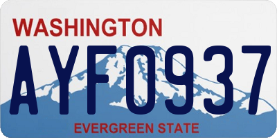 WA license plate AYF0937