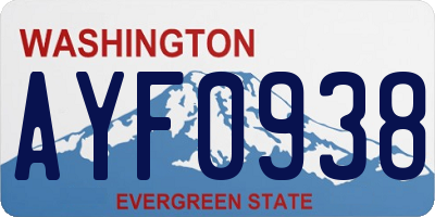 WA license plate AYF0938