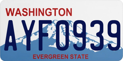 WA license plate AYF0939
