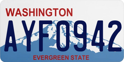 WA license plate AYF0942
