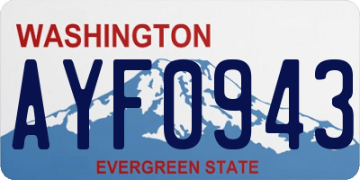 WA license plate AYF0943