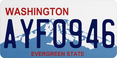 WA license plate AYF0946