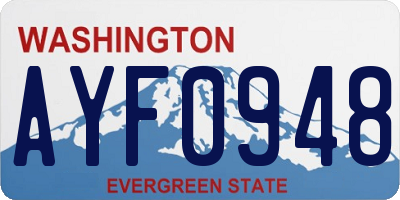 WA license plate AYF0948