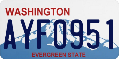 WA license plate AYF0951