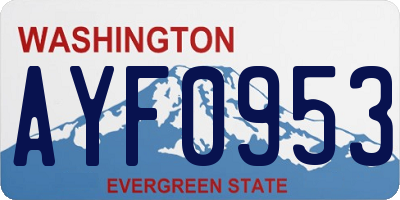 WA license plate AYF0953