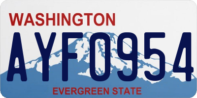 WA license plate AYF0954