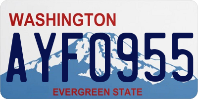 WA license plate AYF0955