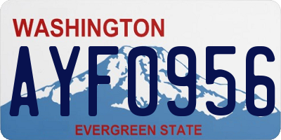 WA license plate AYF0956