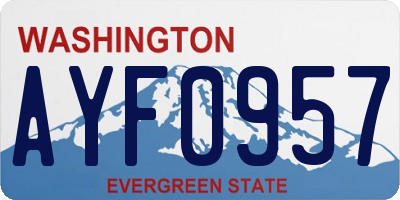 WA license plate AYF0957