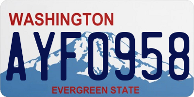 WA license plate AYF0958