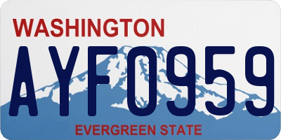 WA license plate AYF0959