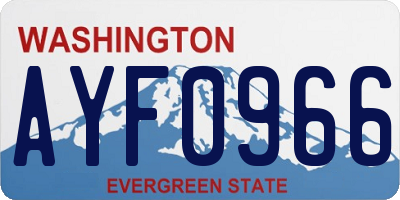 WA license plate AYF0966