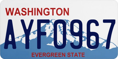 WA license plate AYF0967