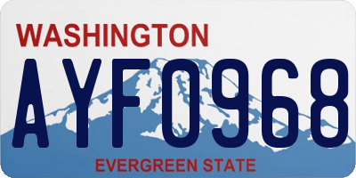 WA license plate AYF0968