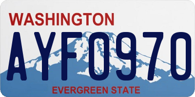WA license plate AYF0970