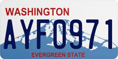 WA license plate AYF0971