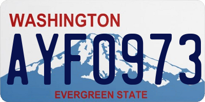 WA license plate AYF0973