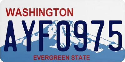 WA license plate AYF0975