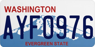 WA license plate AYF0976