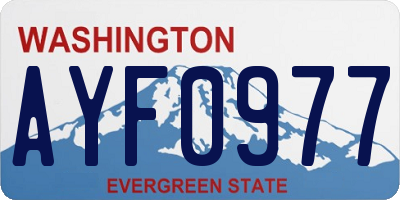 WA license plate AYF0977