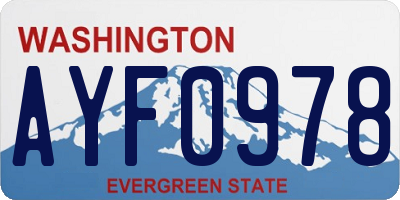 WA license plate AYF0978