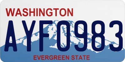 WA license plate AYF0983
