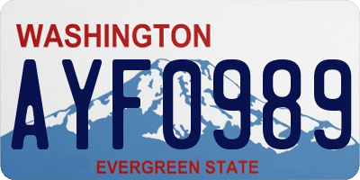 WA license plate AYF0989